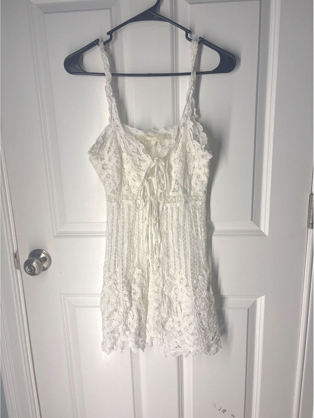 Boho Babydoll Coquette Fairy Ren Faire Indie Honey Punch Crochet Lace Small Slip